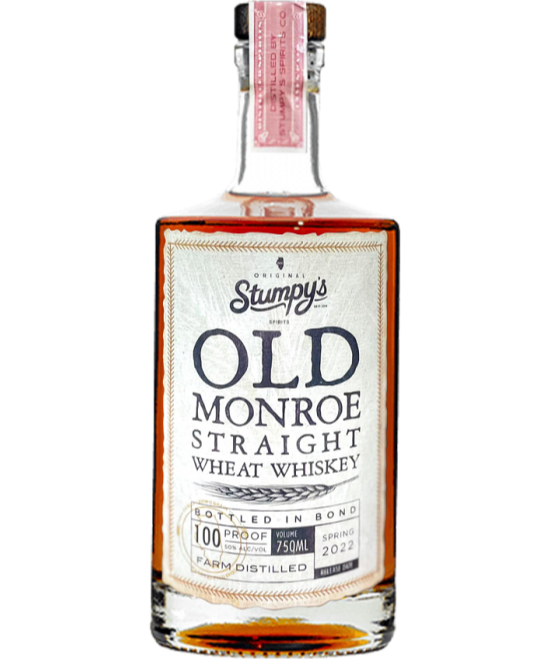 OLD MONROE WHISKEY WHEAT STRAIGHT BOTTLED IN BOND ILLINOIS 750ML