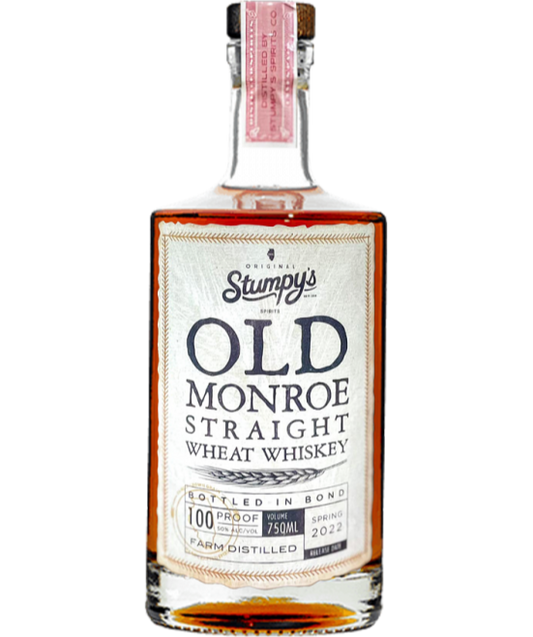 OLD MONROE WHISKEY WHEAT STRAIGHT BOTTLED IN BOND ILLINOIS 750ML