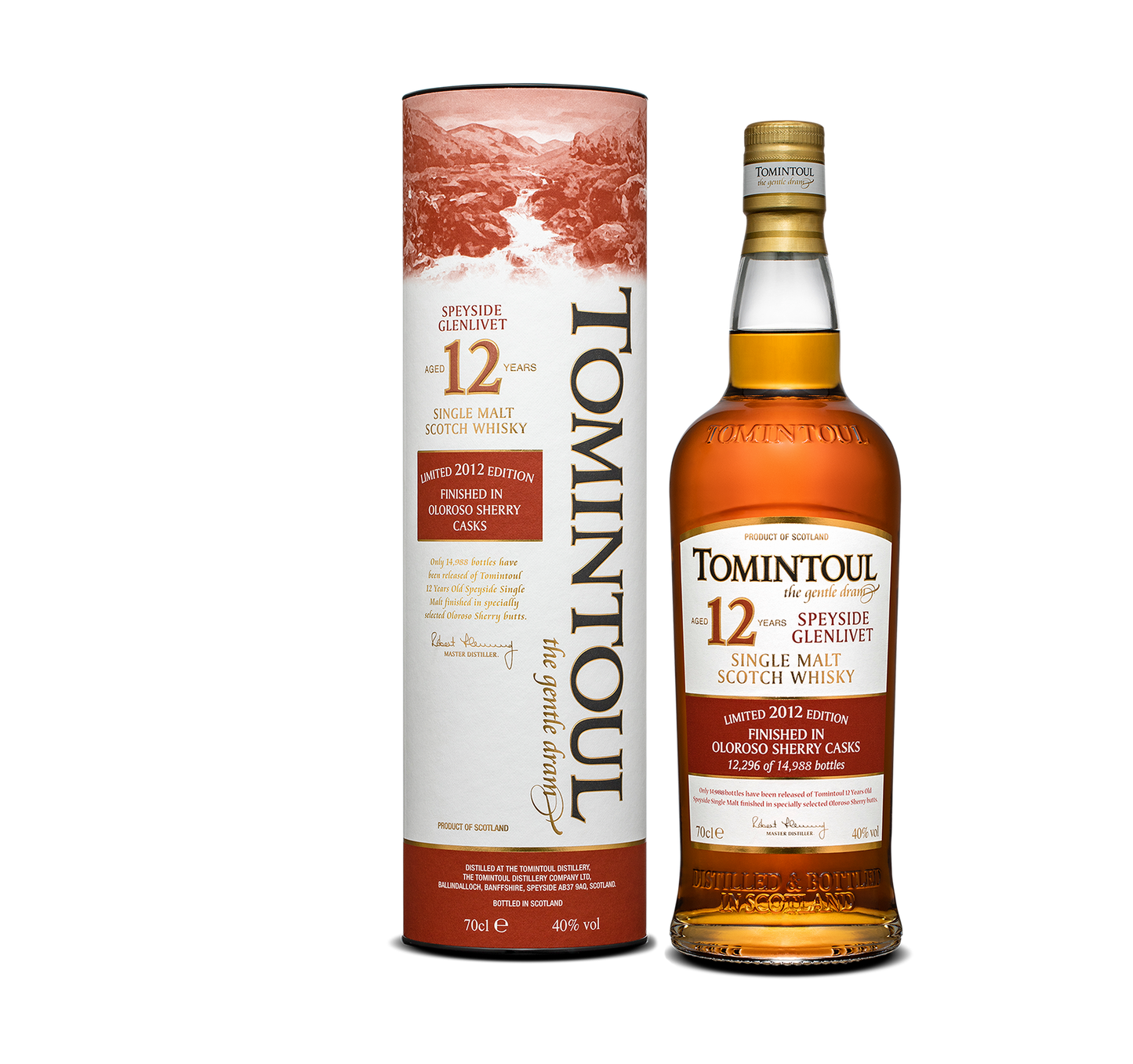 TOMINTOUL SCOTCH SINGLE MALT SPEYSIDE OLOROSO SHERRY CASK FINISH GFT PK 12YR 750ML Spirits
