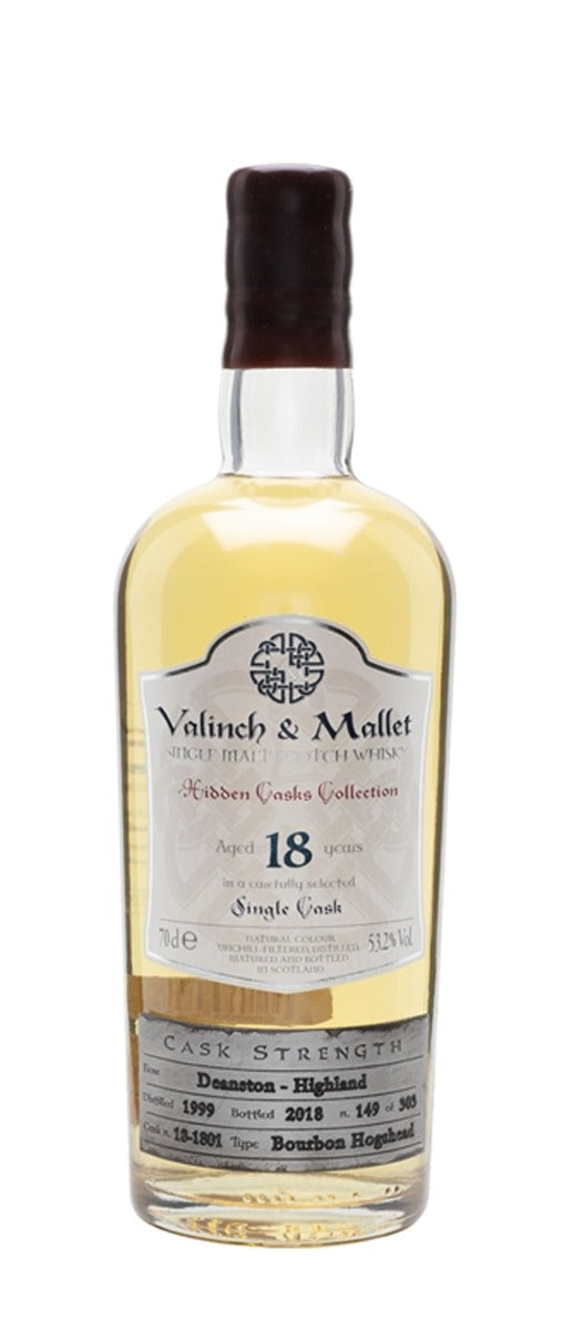 VALINCH & MALLET DEANSTON SCOTCH SINGLE MALT SINGLE CASK 18YR 750ML Spirits