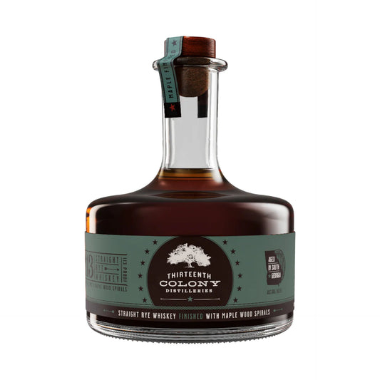 THIRTEENTH COLONY WHISKEY RYE 113 FINISHED WITH MAPLE WOOD SPIRALS GEORGIA 750ML LIQ