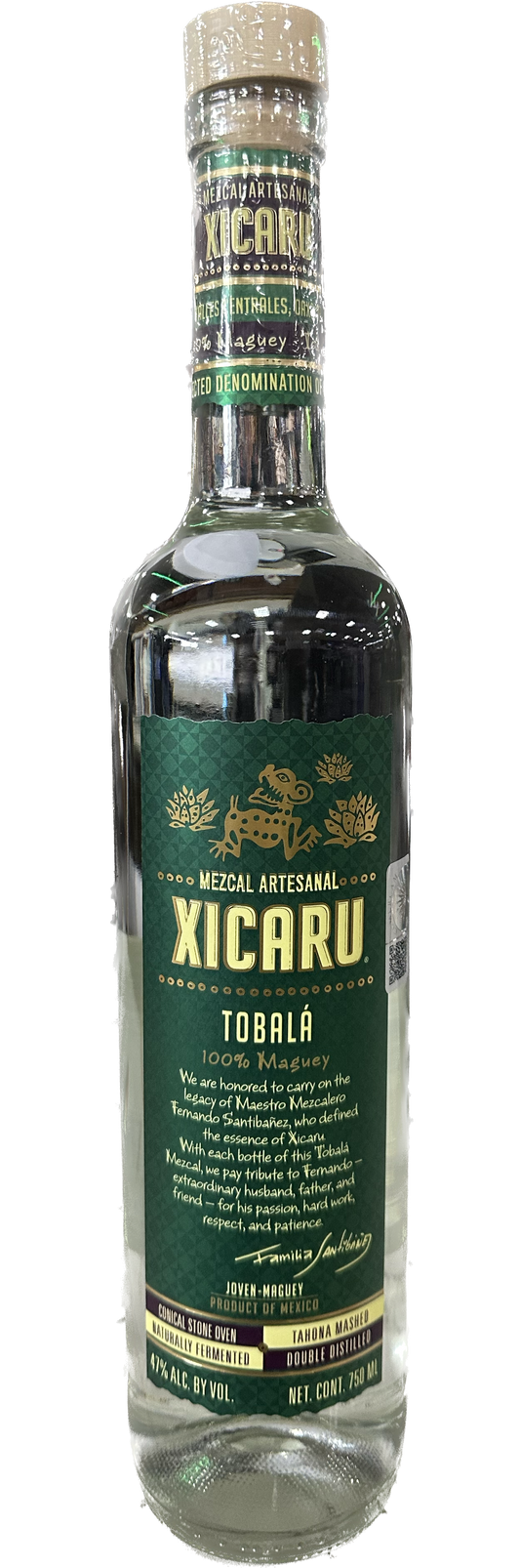 XICARU MEZCAL ARTESANAL TOBALA JOVEN MAGUEY 750ML