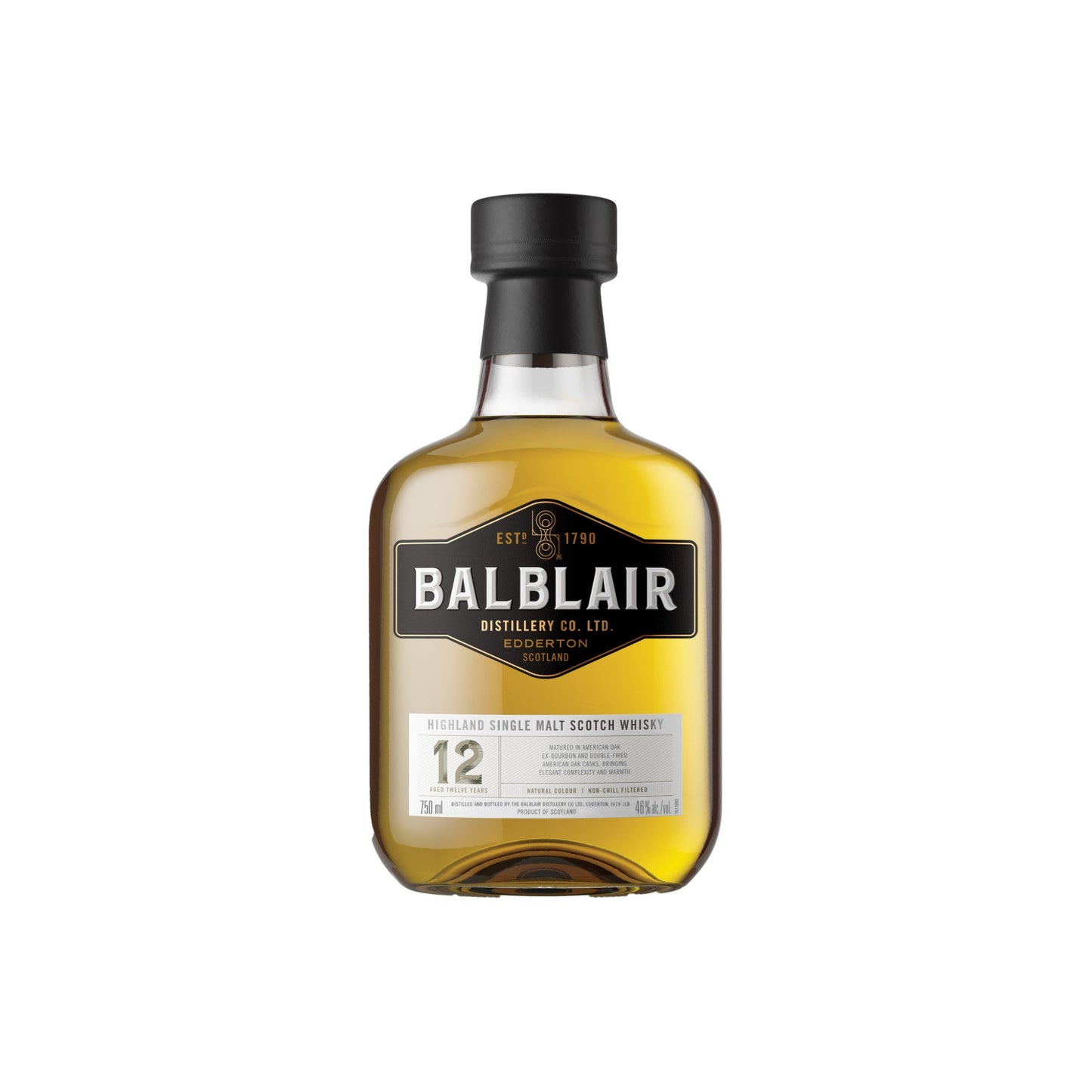 BALBLAIR SCOTCH SINGLE MALT AMERICAN OAK 12YR 750ML Spirits