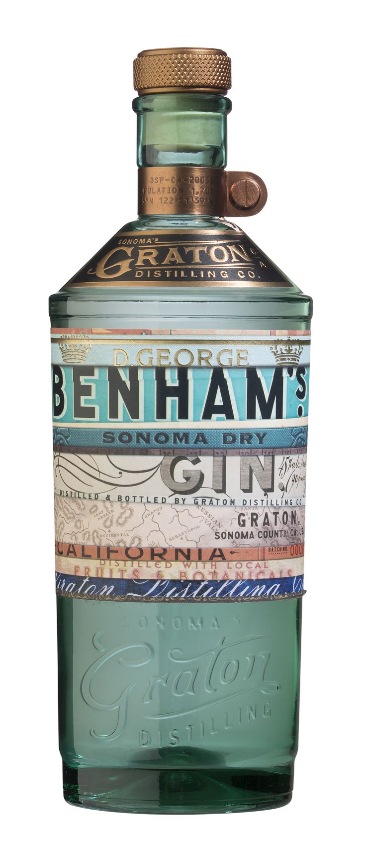 D. GEORGE BENHAM GIN SONOMA COUNTY CALIFORNIA 90PF 750ML Spirits