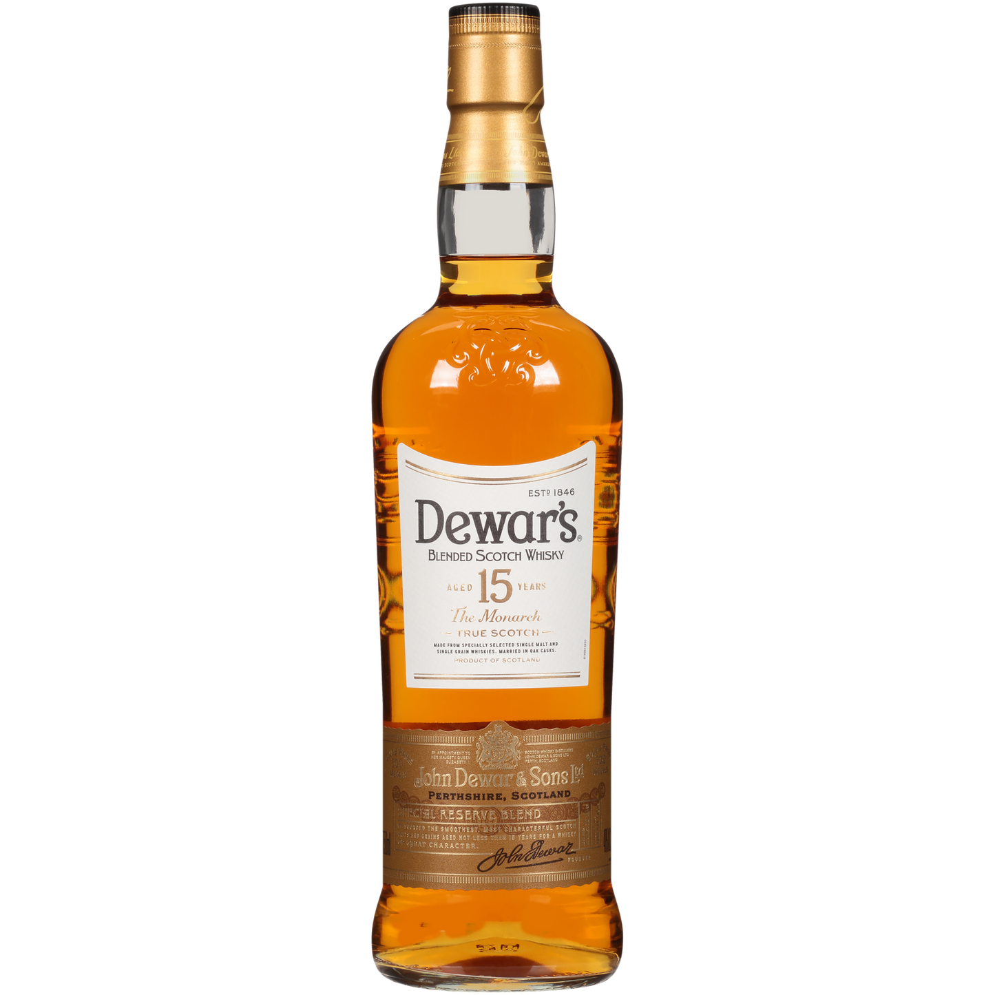 DEWARS SCOTCH BLENDED THE MONARCH 15YR 750ML Spirits