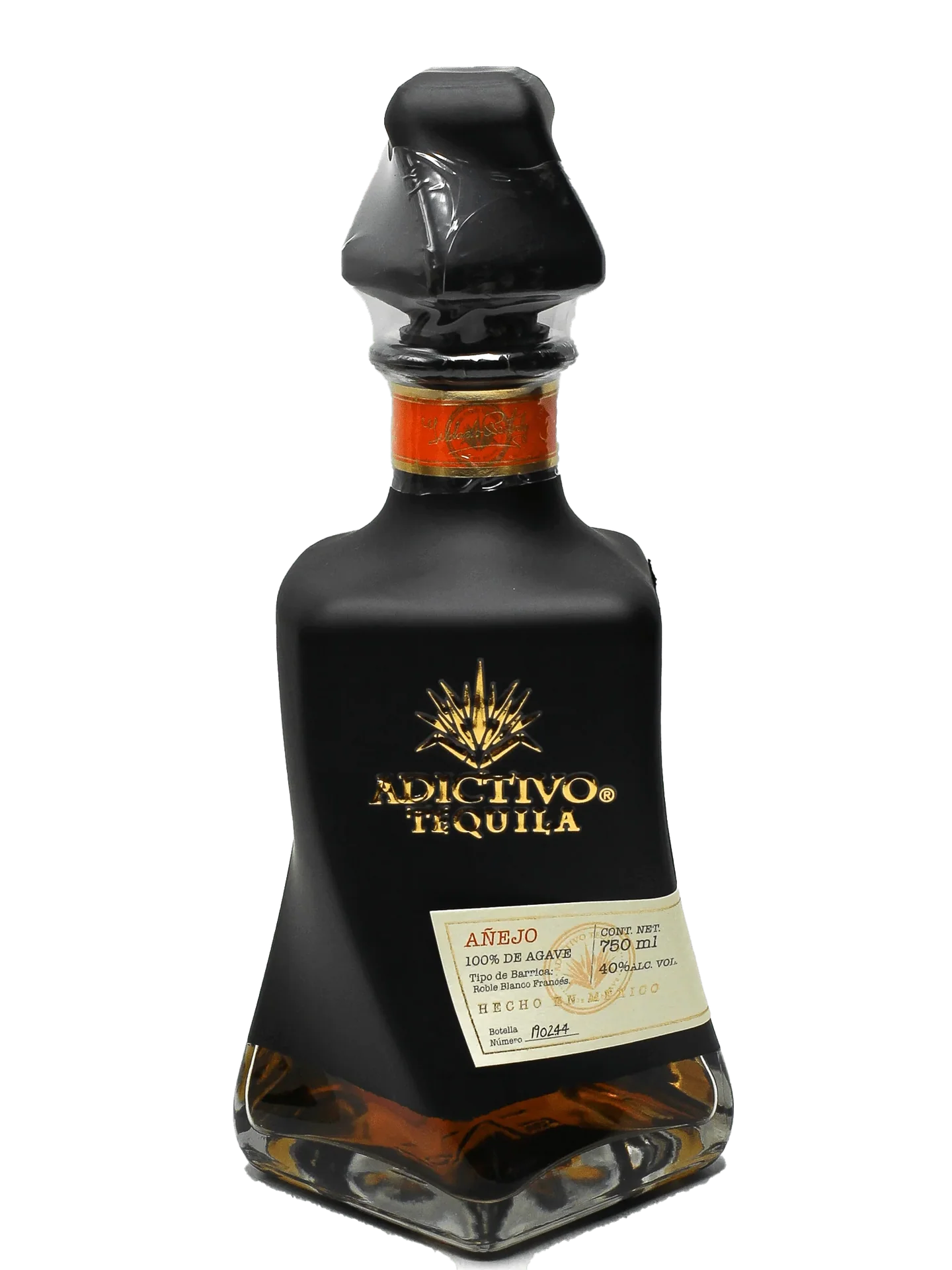 ADICTIVO TEQUILA EXTRA ANEJO BLACK BOTTLE 1.75LI LIQ