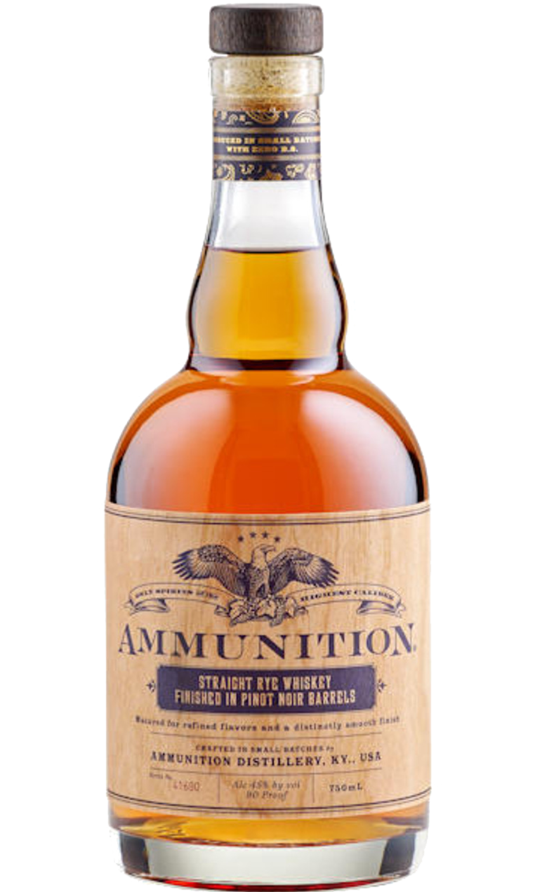 AMMUNITION WHISKEY RYE STRAIGHT FINISH IN PINOT NOIR BARRELS 750ML