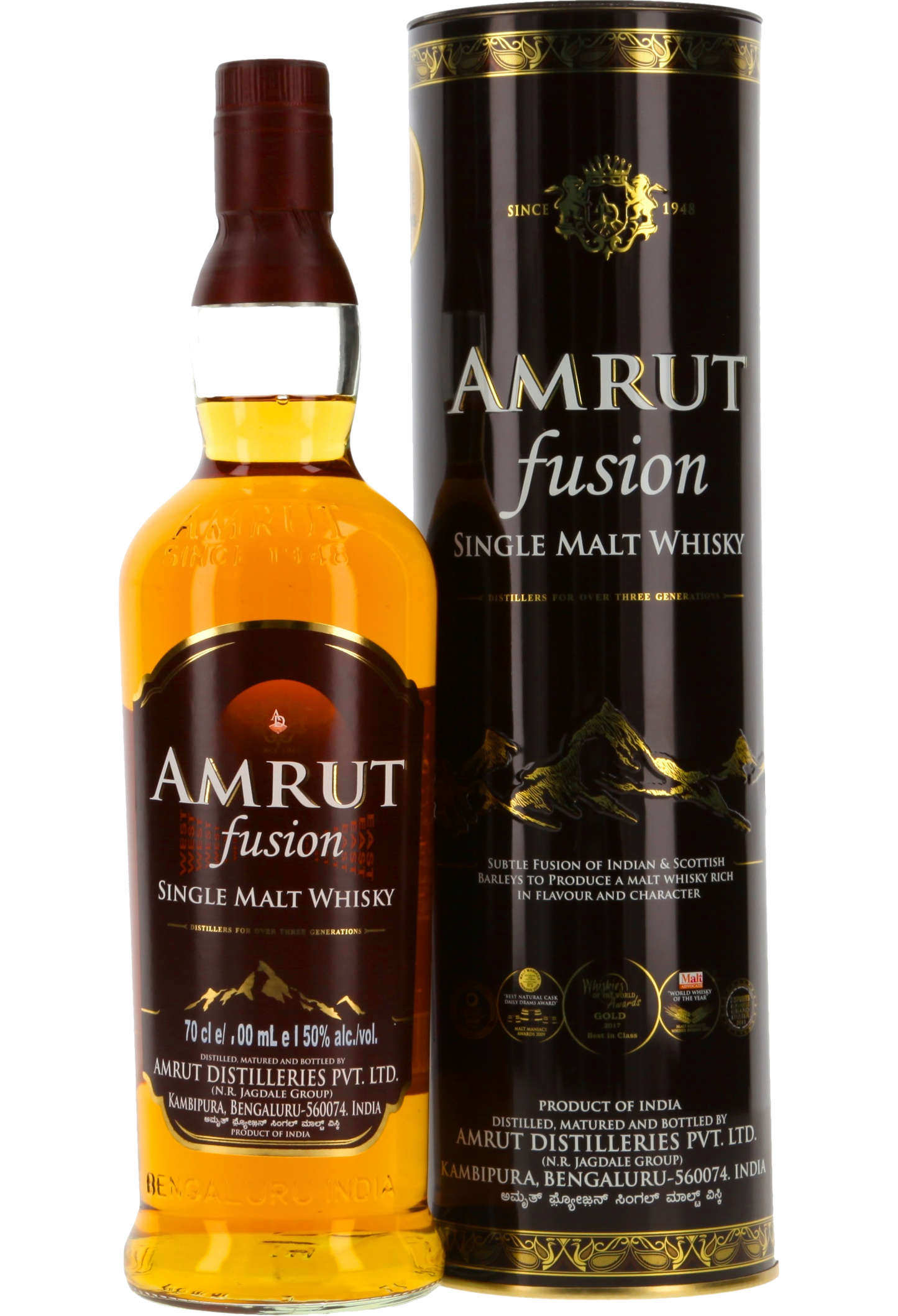 AMRUT WHISKY SINGLE MALT FUSION INDIA 100PF 750ML