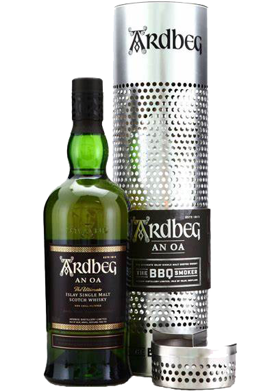 ARDBEG AN OA SCOTCH SINGLE MALT THE ULTIMATE NON CHILL FILTERED GFT PK W/ SMOKER 750ML