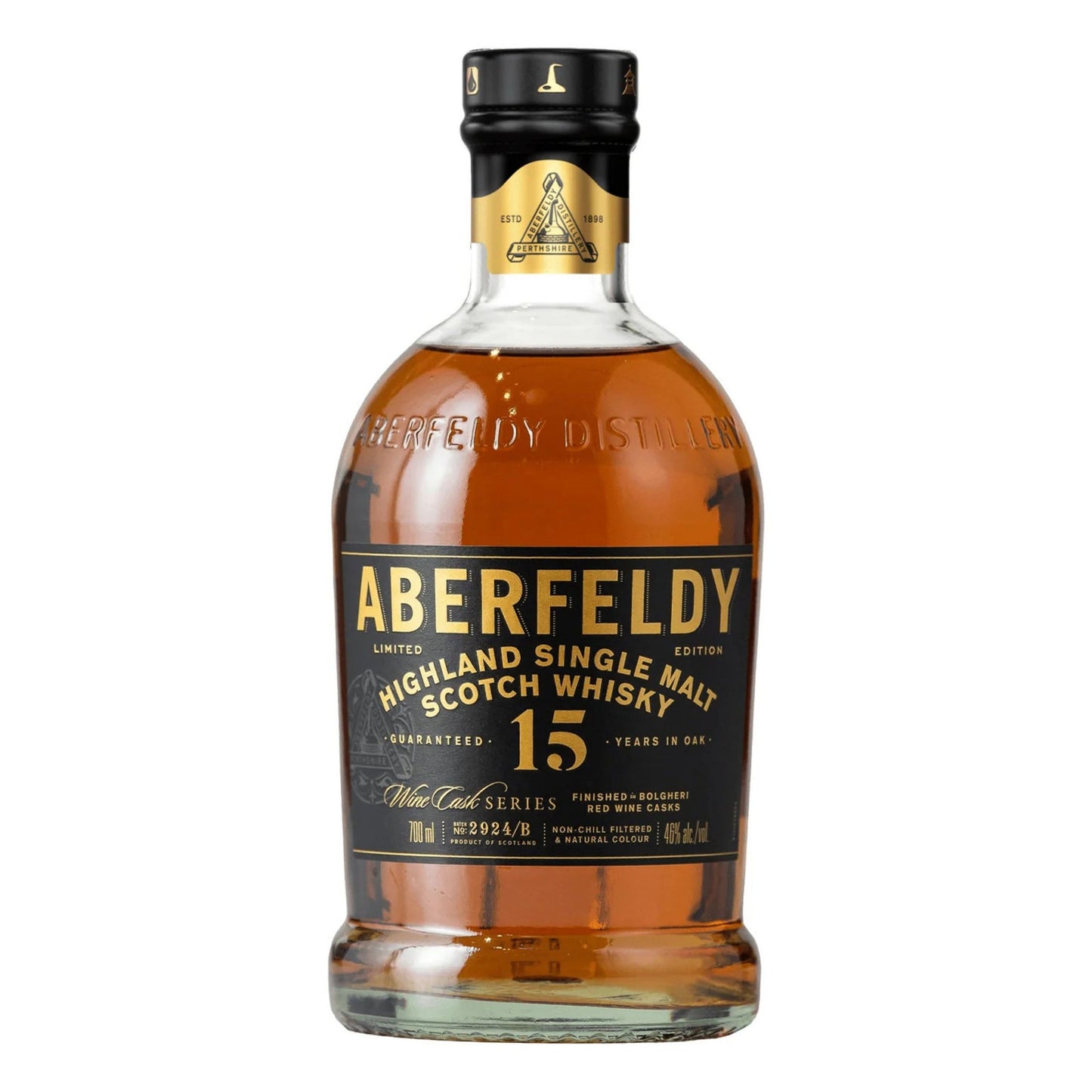 ABERFELDY SCOTCH SINGLE MALT FINISHED IN BOLGHERI RED WINE CASKS 15YR 750ML LIQ