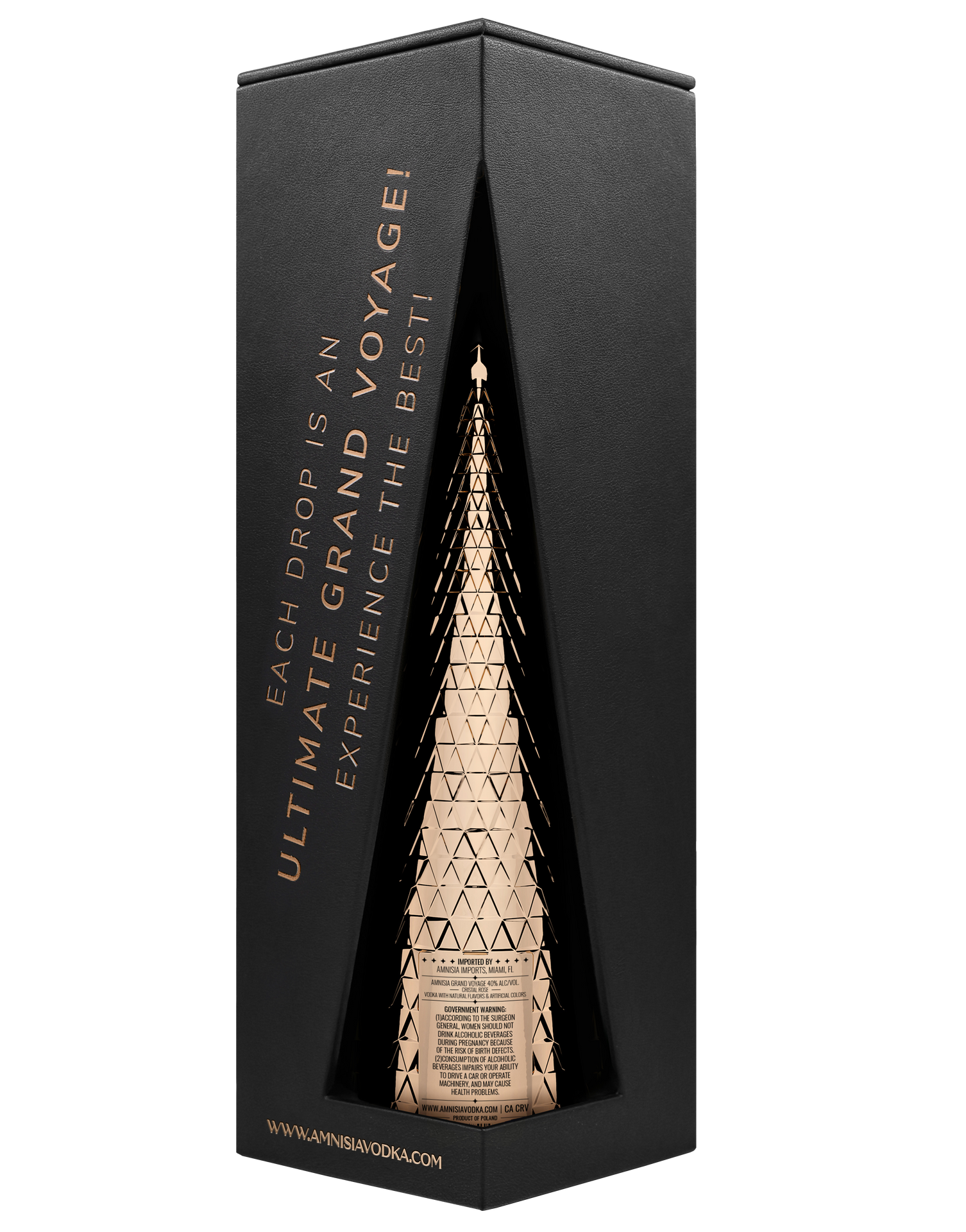 AMNISIA VODKA GRAND VOYAGE CRISTAL ROSE WITH GIFT BOX HANDCRAFTED POLAND 1LI LIQ