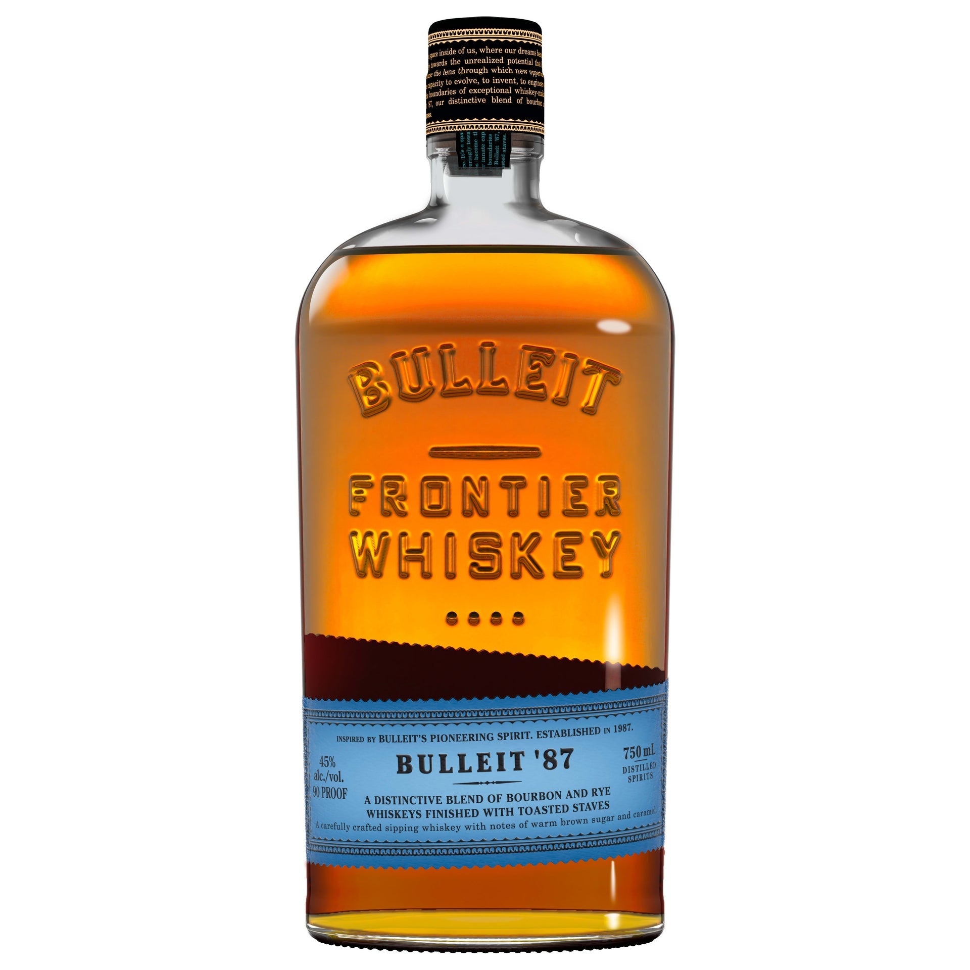 BULLEIT '87 BOURBON & RYE BLENDED WHISKEYS KENTUCKY 750ML LIQ