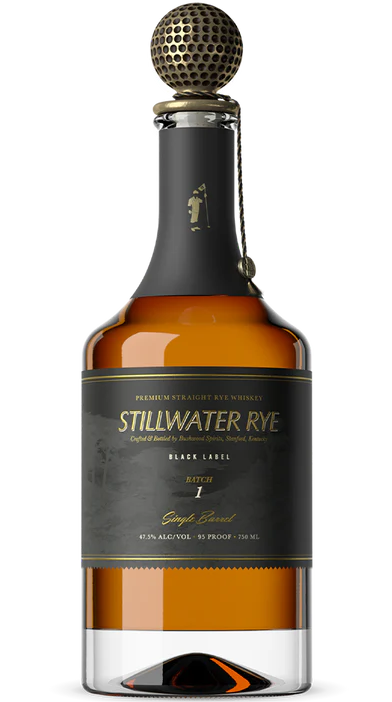 Bushwood Whiskey Straight Stillwater Rye Single Barrel Kentucky 750ml bottle, featuring a rich amber color and elegant label, ideal for rye whiskey enthusiasts and collectors.