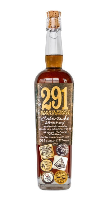 DISTILLERY 291 BOURBON SINGLE BARREL ASPEN STAVE FINISHED COLORADO 100PF 750ML