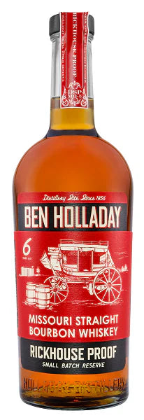 BEN HOLLIDAY BOURBON STRAIGHT SMALL BATCH RESERVE RICKHOUSE PROOF 6YR MISSOURI 750ML