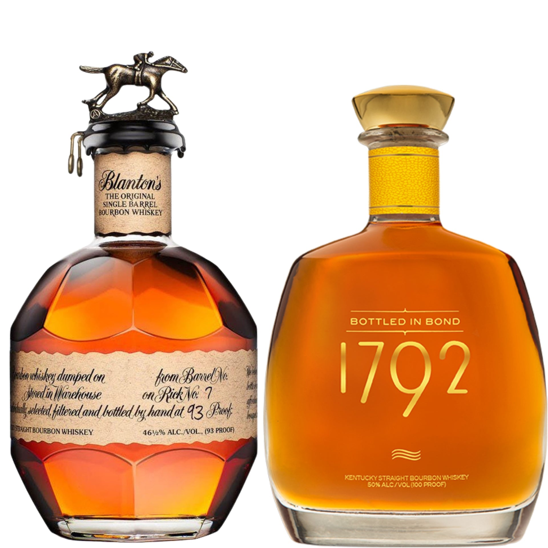 Blantons Bourbon Single Barrel 750ML + 1792 Bourbon Bottled In Bond Single Barrel Select 750ML