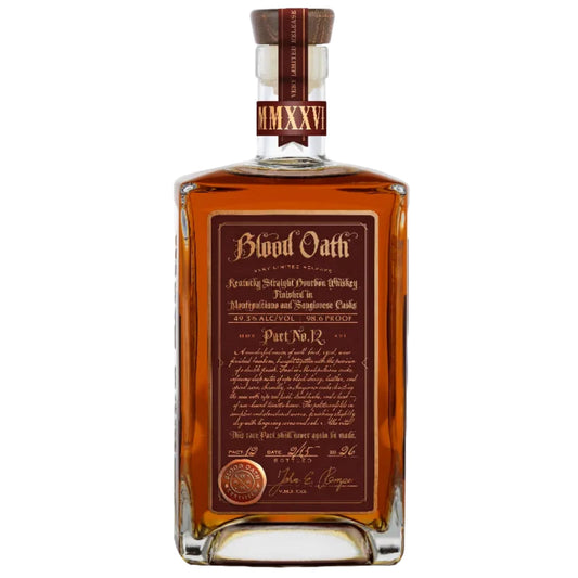 BLOOD OATH BOURBON PACT NO 12 FINISHED IN MONTEPULCIANO AND SANGIOVESE CASKS KENTUCKY 750ML LIQ