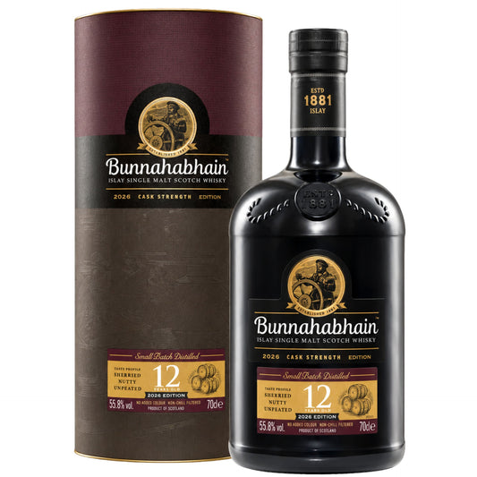 BUNNAHABHAIN SCOTCH SINGLE MALT CASK STRENGTH 2026 EDITION ISLAY 12YR 700ML LIQ