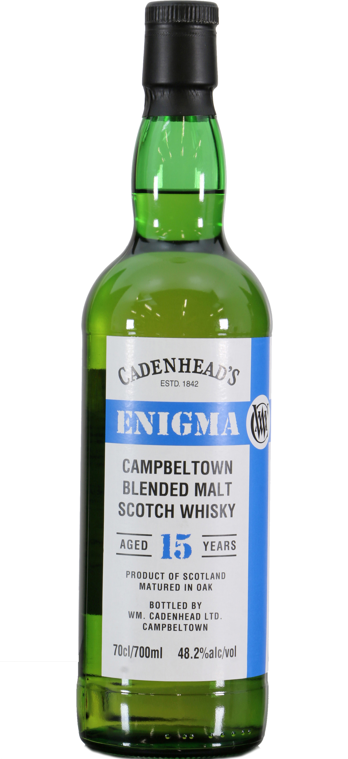 CADENHEADS SCOTCH SINGLE MALT LIMITED ENIGMA EDITION MATURED IN OAK CAMPBELTOWN 15YR 700ML