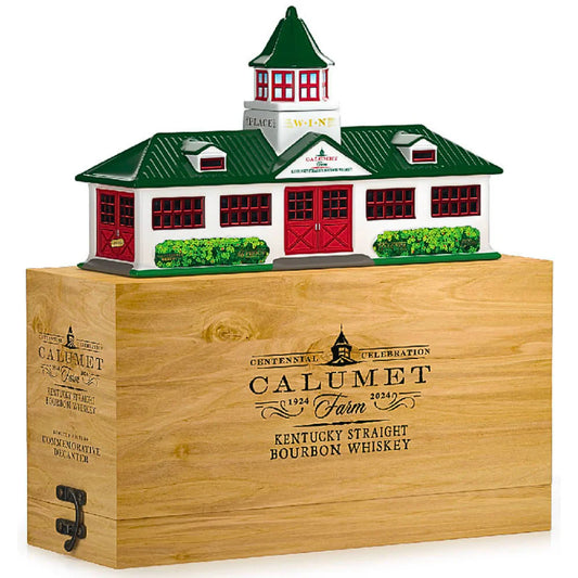 CALUMET FARM BOURBON STRAIGHT 100TH ANNIVERSARY CERAMIC FARM DECANTER 750ML LIQ