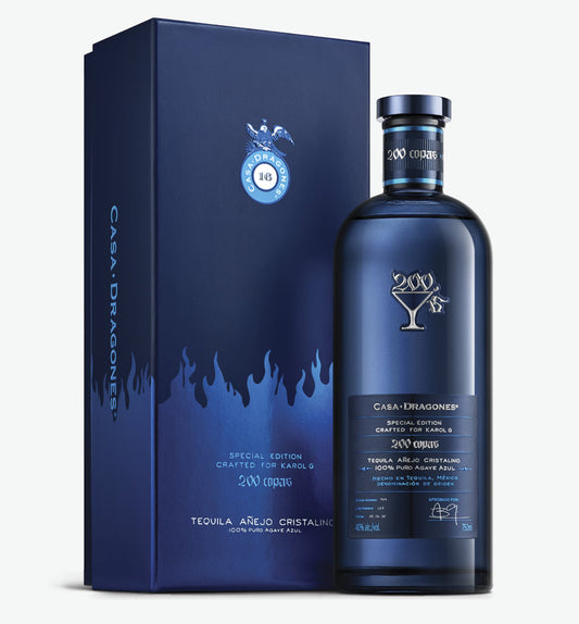 CASA DRAGONES TEQUILA ANEJO CRISTALINO SPECIAL 200 COPAS EDITION 750ML LIQ