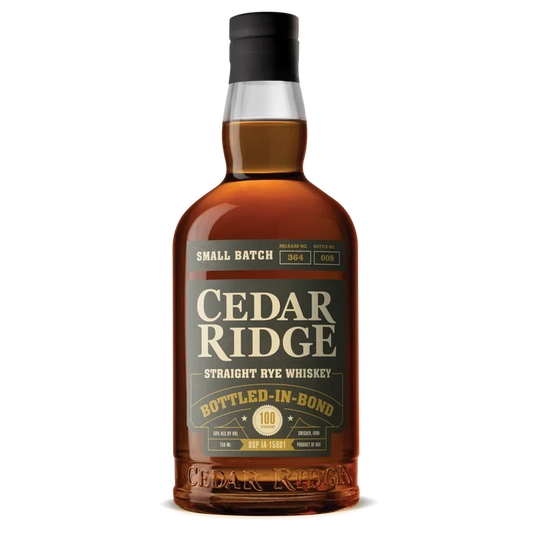 CEDAR RIDGE WHISKEY STRAIGHT RYE SMALL BATCH BOTTLED IN BOND 750ML LIQ