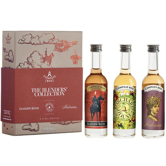 COMPASS BOX SCOTCH THE BLENDERS COLLECTION ( GLASGOW, ORCHARD HOUSE, HEDONIMS) 3X50ML LIQ