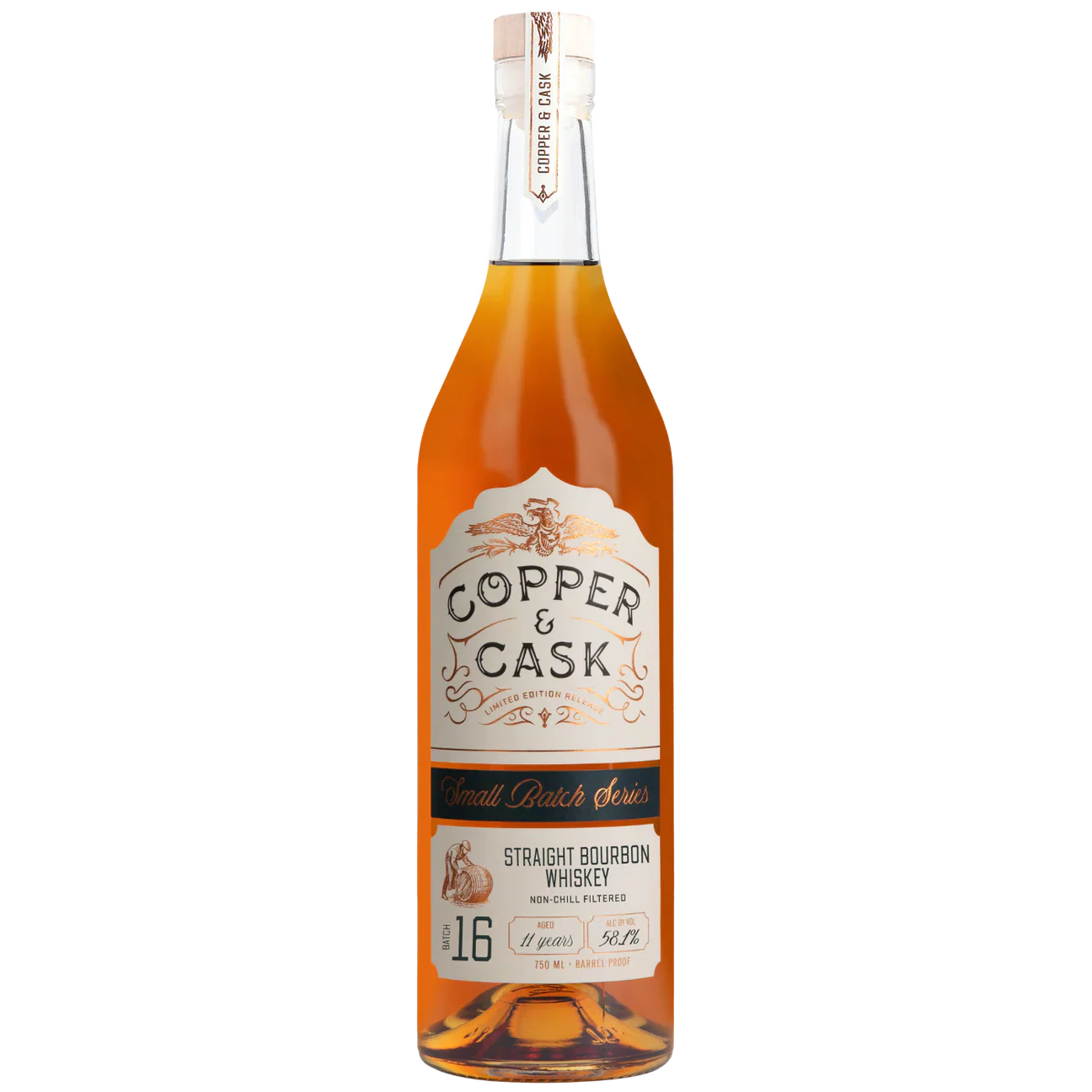 COPPER & CASK BOURBON BARREL PROOF SMALL BATCH SERIES INDIANA 11YR 750ML LIQ