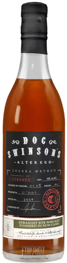 DOC SWINSONS WHISKEY STRAIGHT RYE FINISHED IN RUM & TEQUILA CASKS LIMITED EXPLORATORY CASK EDITION INDIANA 750ML LIQ