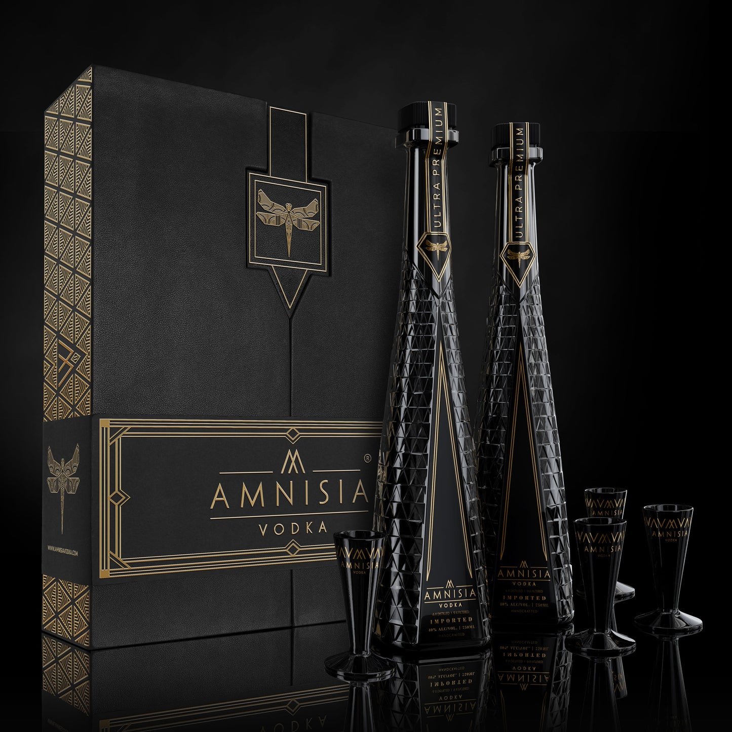 AMNISIA VODKA GIFT SET HANDCRAFTED POLAND 750ML