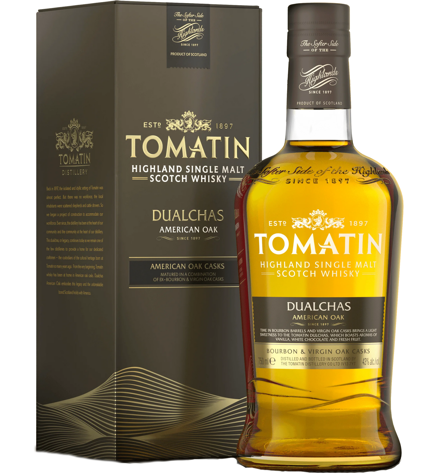 TOMATIN SCOTCH SINGLE MALT DUALCHAS HIGHLAND 86PF 750ML