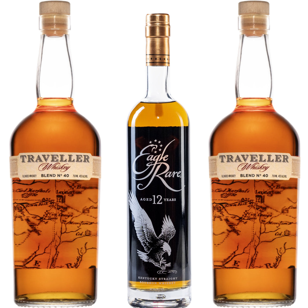 Eagle Rare Bourbon 12YR + 2 Traveller Whiskey