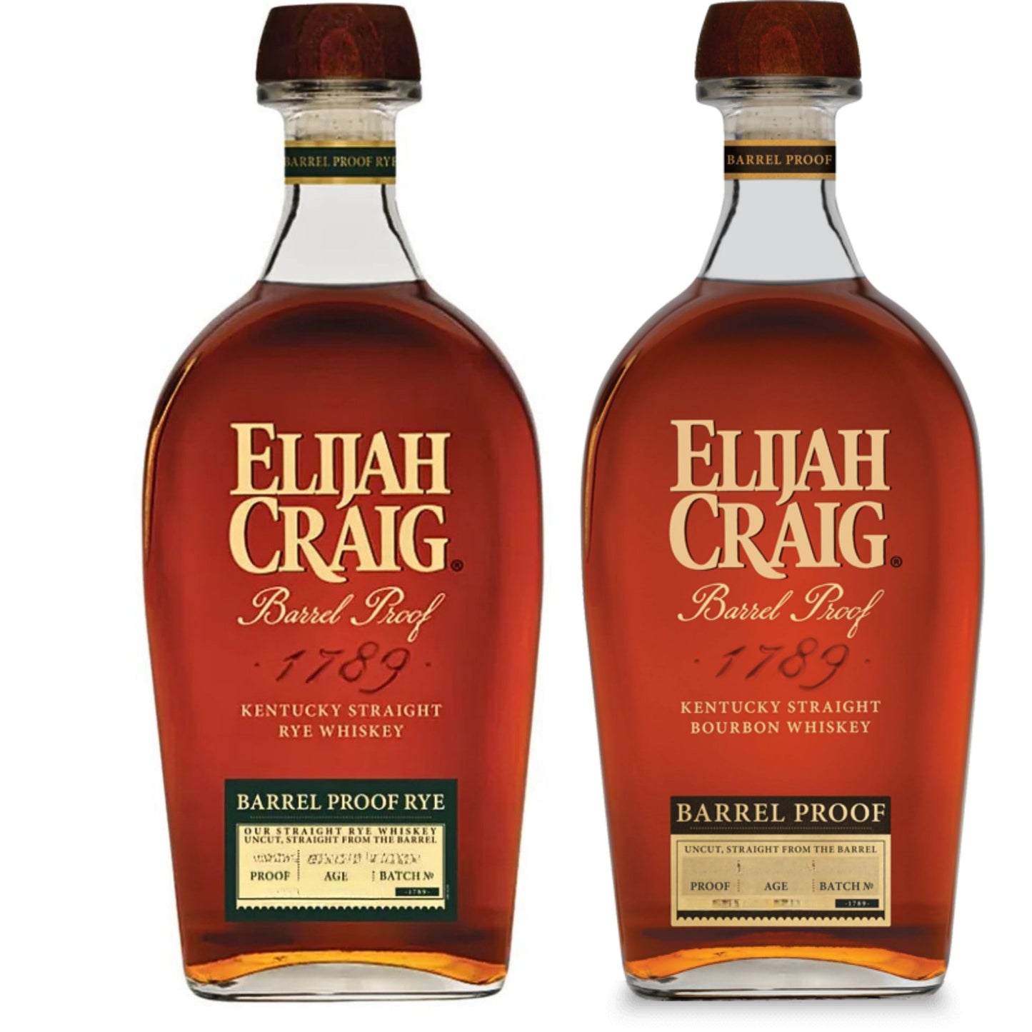 Elijah Craig Whiskey Rye Barrel Proof Batch B526 + Elijah Craig Bourbon Barrel Proof
