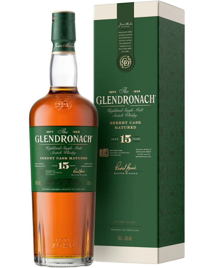 GLENDRONACH SCOTCH SINGLE MALT SHERRY CASK MATURED HIGHLAND 15YR 700ML Spirits