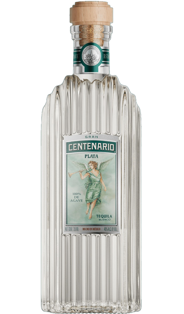 Gran Centenario Tequila Plata, 1.75L, featuring a crystal-clear liquid with elegant labeling and traditional Mexican design. Highlighting its premium quality, made from 100% blue agave, perfect for cocktails or sipping.