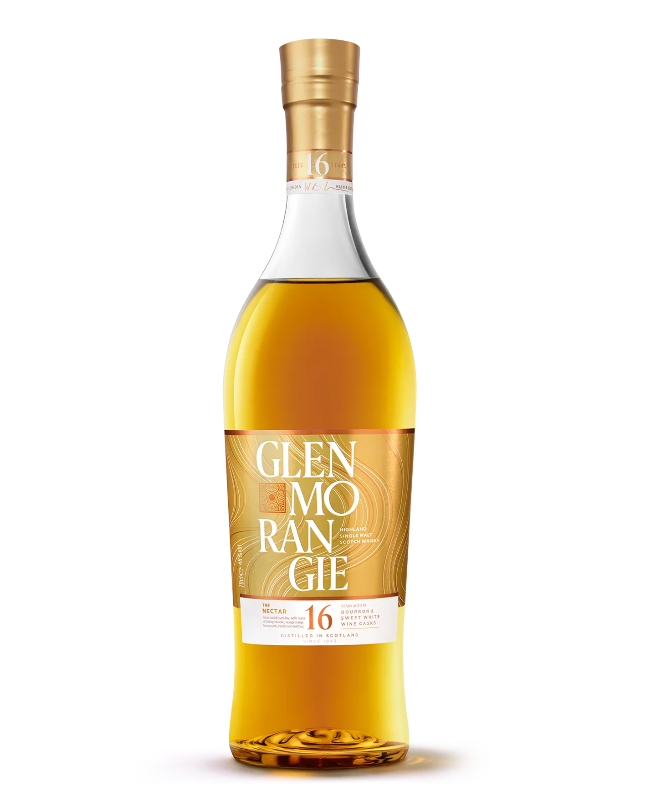 GLENMORANGIE THE NECTAR SCOTCH SINGLE MALT IN BOURBON & SWEET WHITE WINE BARREL 16YR 750ML LIQ