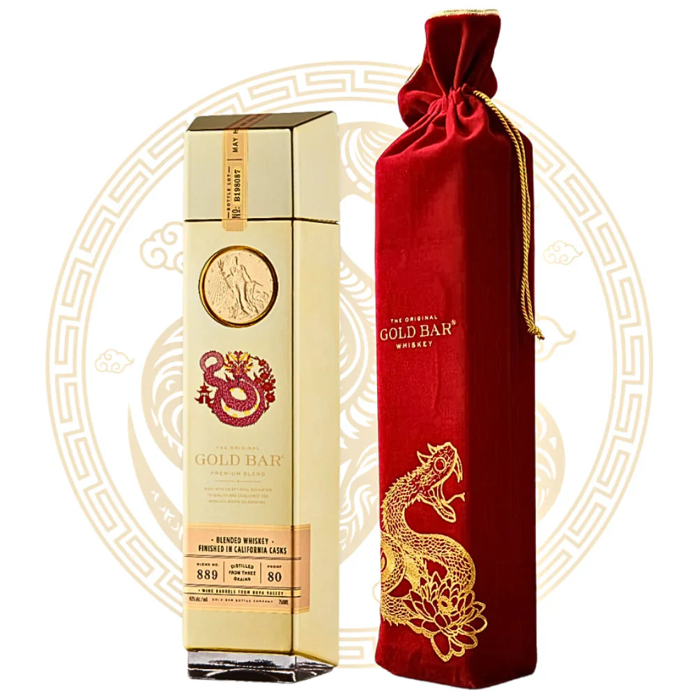 GOLD BAR WHISKEY PREMIUM BARREL LUNAR NEW YEAR CALIFORNIA 750ML