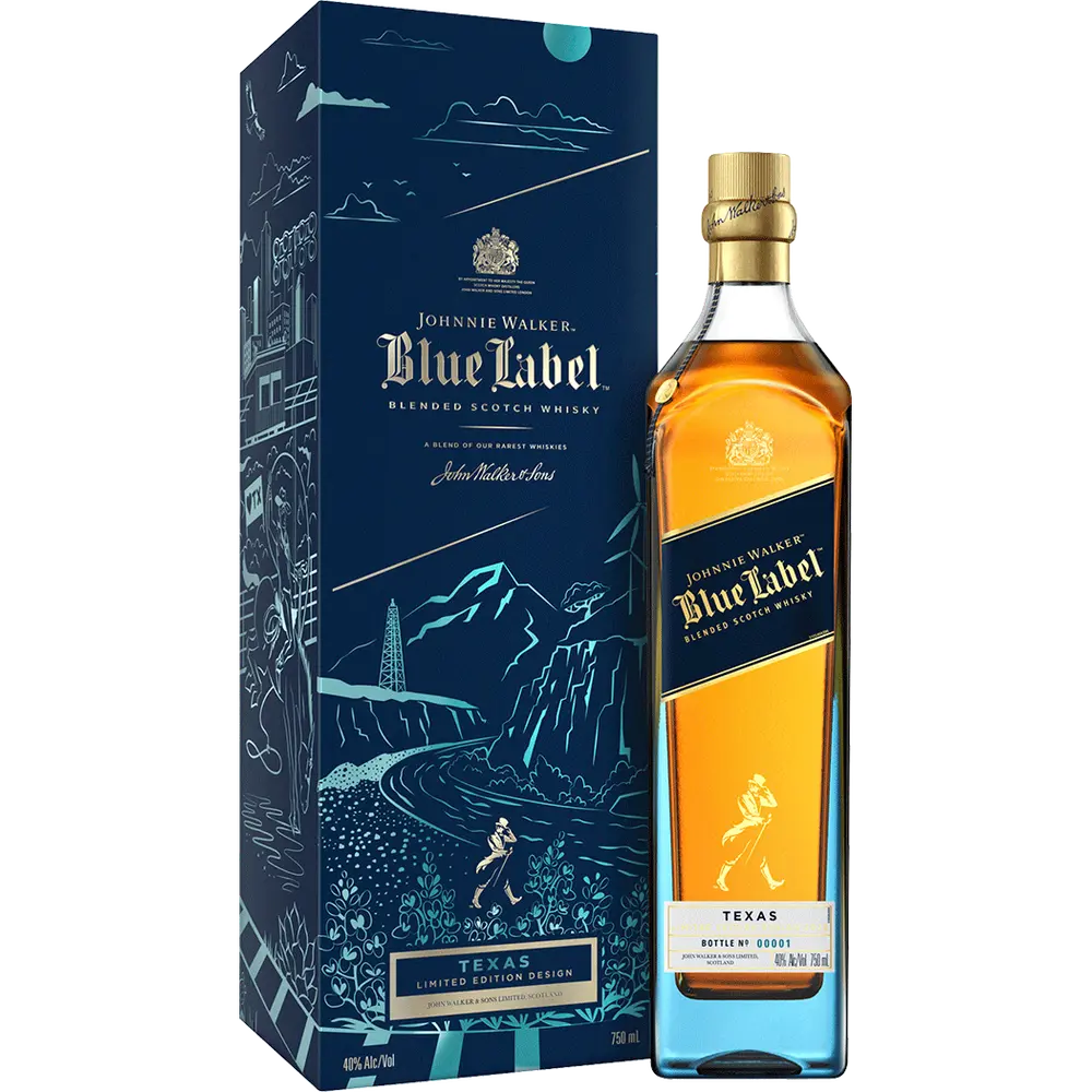 JOHNNIE WALKER SCOTCH BLENDED BLUE LABEL LIMITED TEXAS EDITION 750ML (SHIPPING ONLY) LIQ