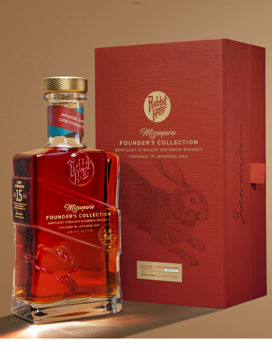 RABBIT HOLE FOUNDERS COLLECTION BOURBON MIZUNARA FINISHED IN JAPANESE OAK CASK STRENGTH KENTUCKY 15YR 750ML LIQ