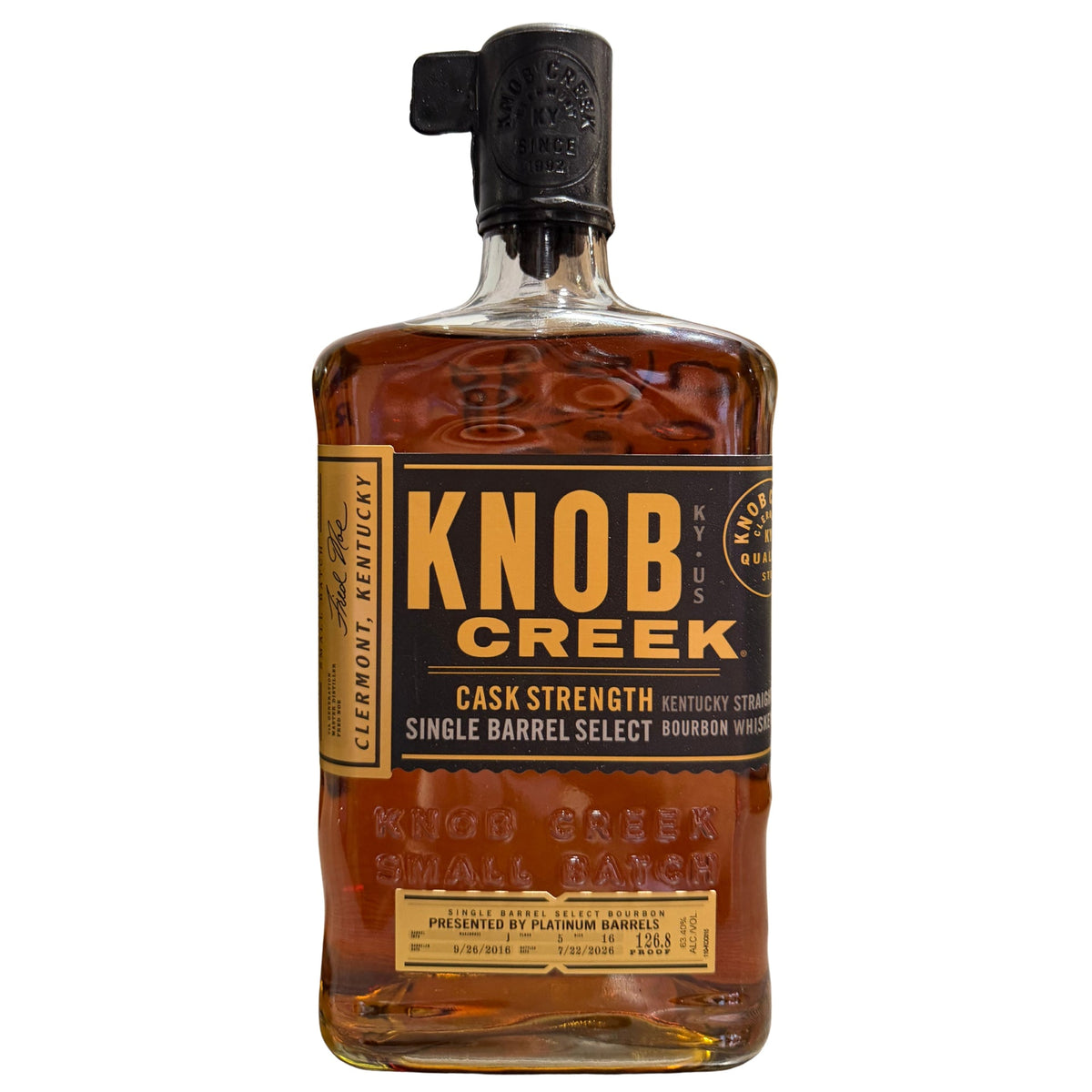 KNOB CREEK BOURBON CASK STRENGTH PRIVATE SINGLE BARREL SELECT KENTUCKY 126.8PF 750ML LIQ