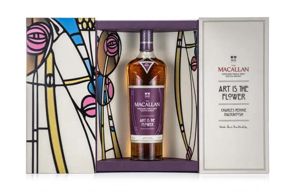 MACALLAN X CHARLES RENNIE MACKINTOSH SCOTCH SINGLE MALT LIMITED ART IS THE FLOWER EDITION 700ML LIQ