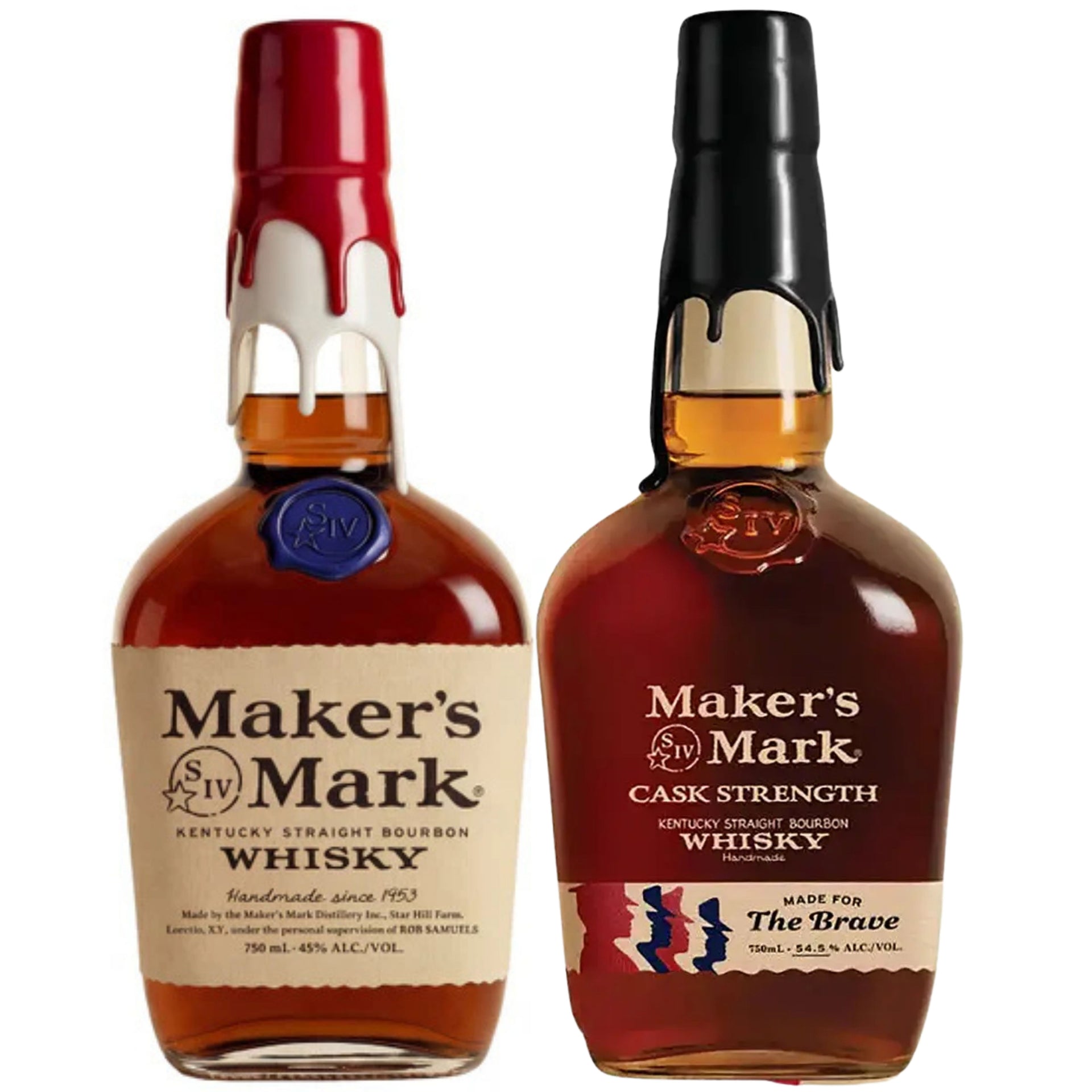 Makers Mark Bourbon 250th Anniversary + Makers Mark Bourbon Cask Strength "Made For The Brave" 750ML