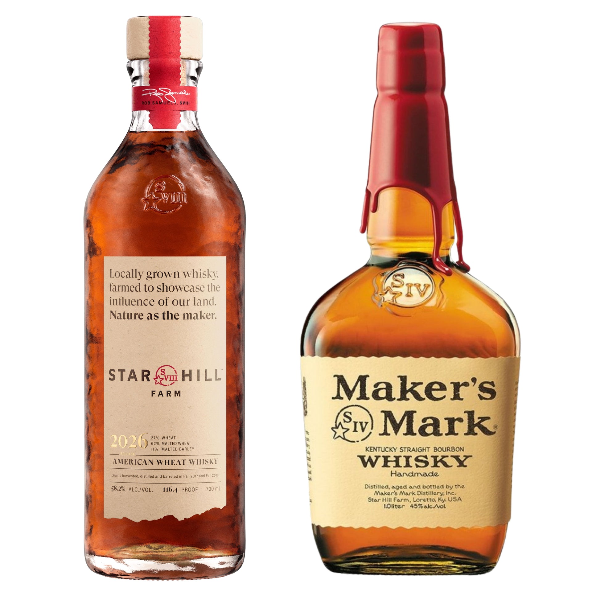 Star Hill Farm Wheat Whiskey 2026 + Makers Mark Bourbon 750ML