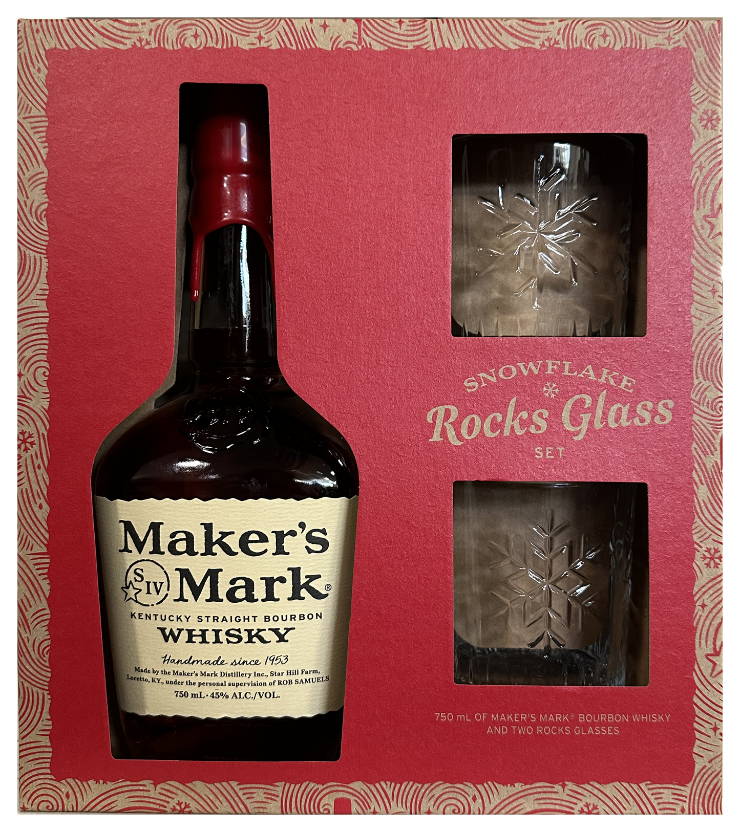 MAKERS MARK BOURBON GIFT PACK W/ GLASSES KENTUCKY 750ML