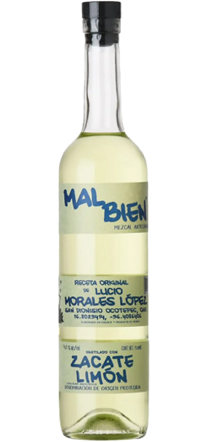 MAL BIEN MEZCAL ARTESANAL ZACATE LIMON 750ML LIQ