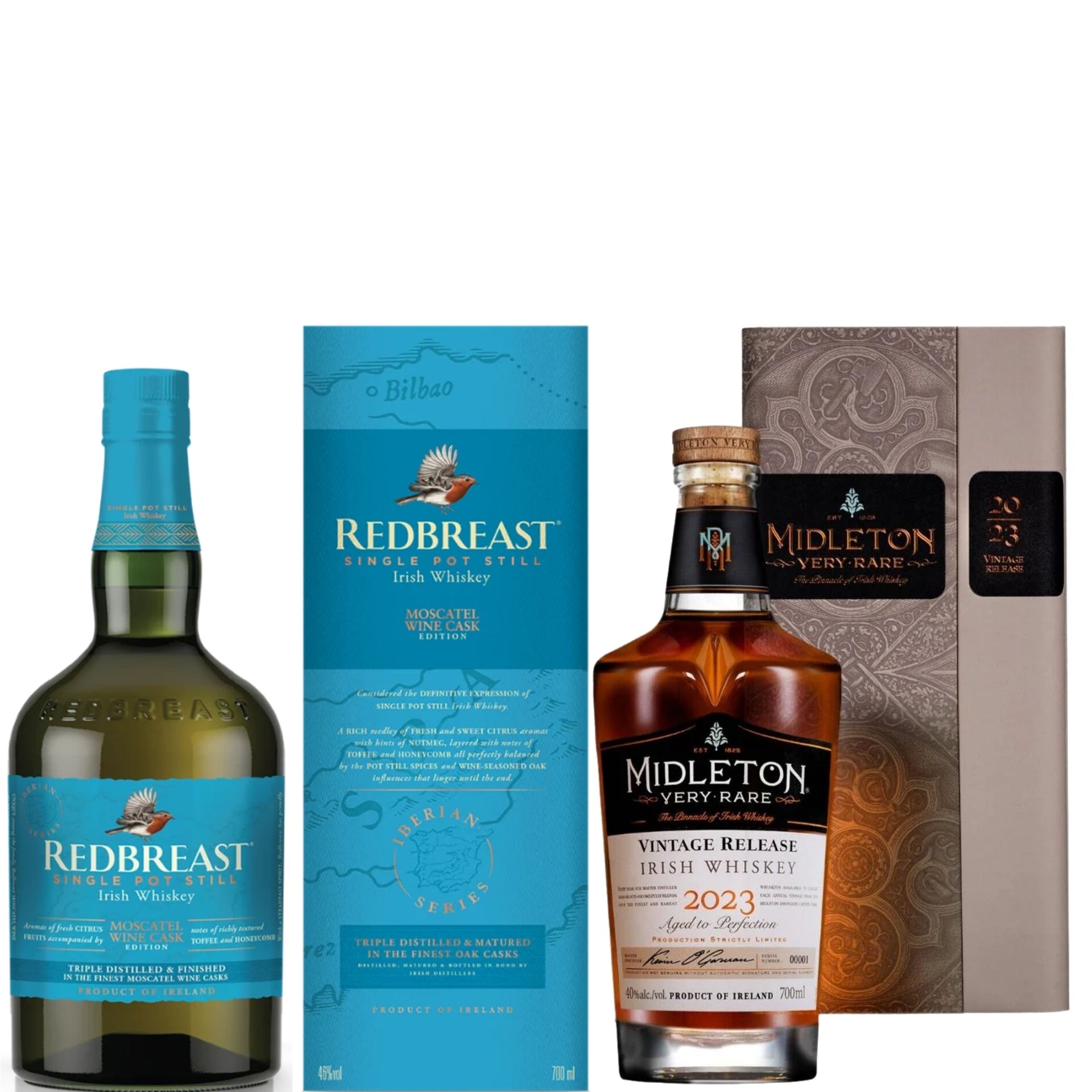 Midleton Irish Whiskey 2023 + Redbreast Irish Whiskey Moscatel Edition