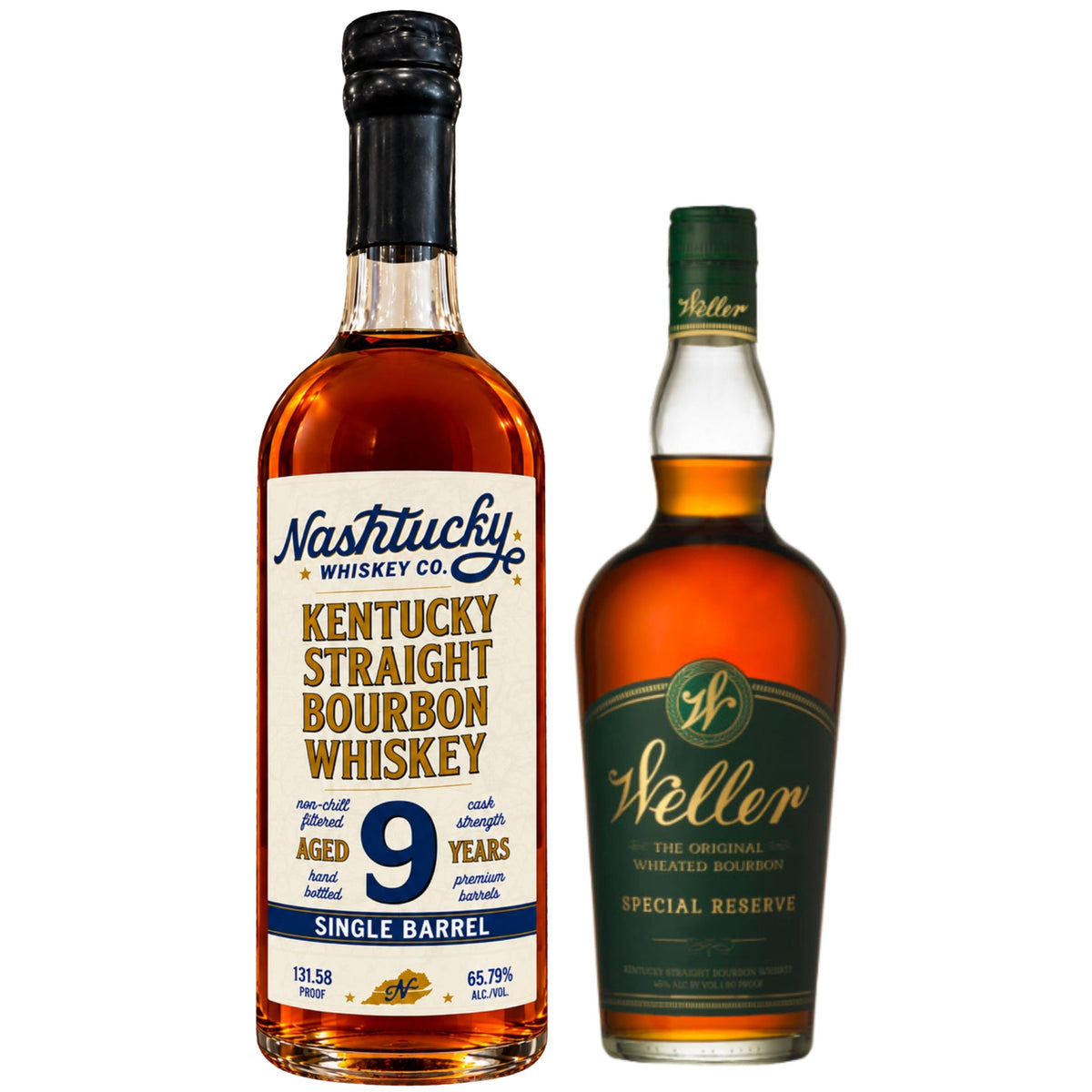 Nashtucky Bourbon Private Single Barrel Select 750ML+ Weller Bourbon Special Reserve 375ML