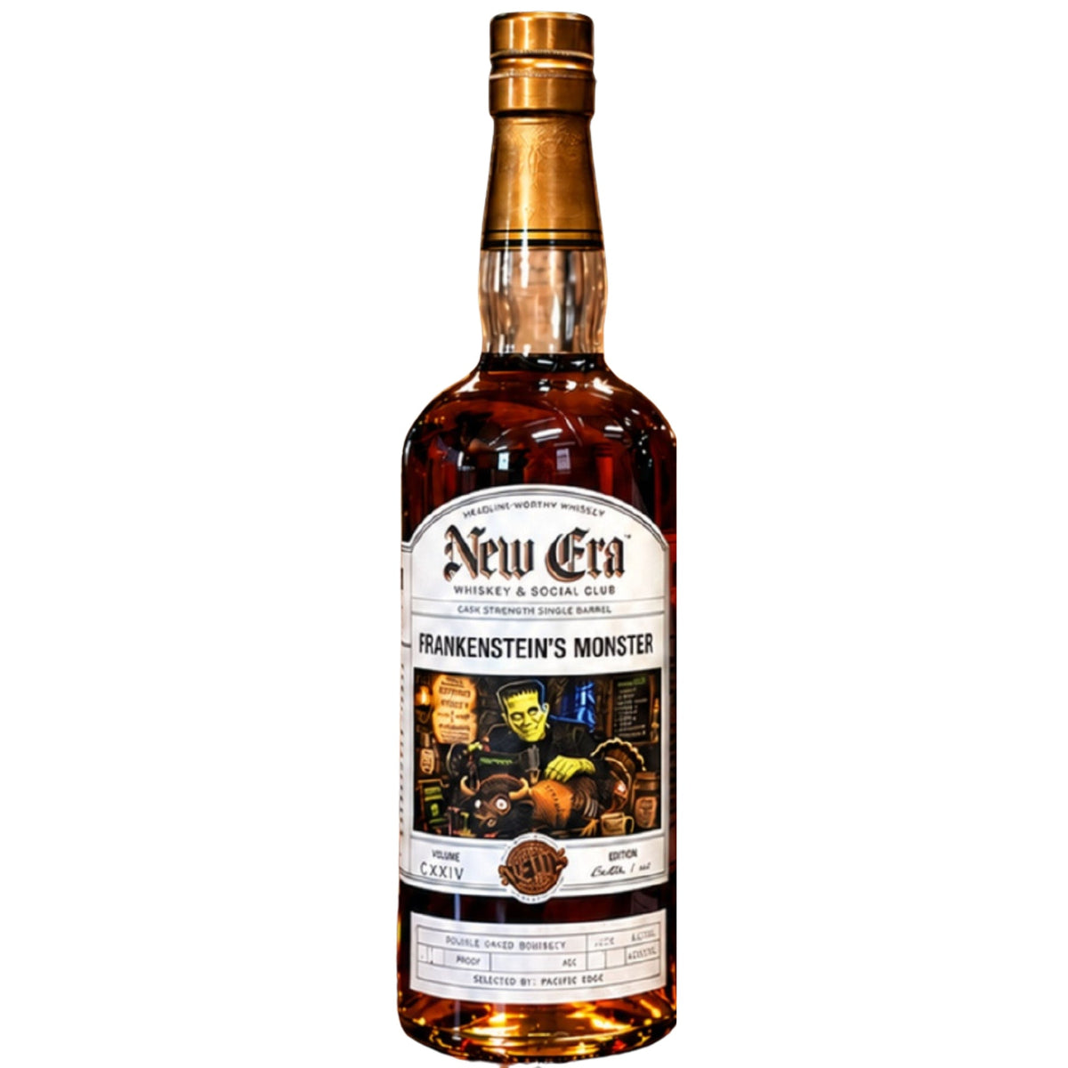NEW ERA BOURBON DOUBLE OAKED CASK STRENGTH "FRANKENSTEINS MONSTER" SINGLE BARREL 124PF KENTUCKY 8YR 750ML LIQ