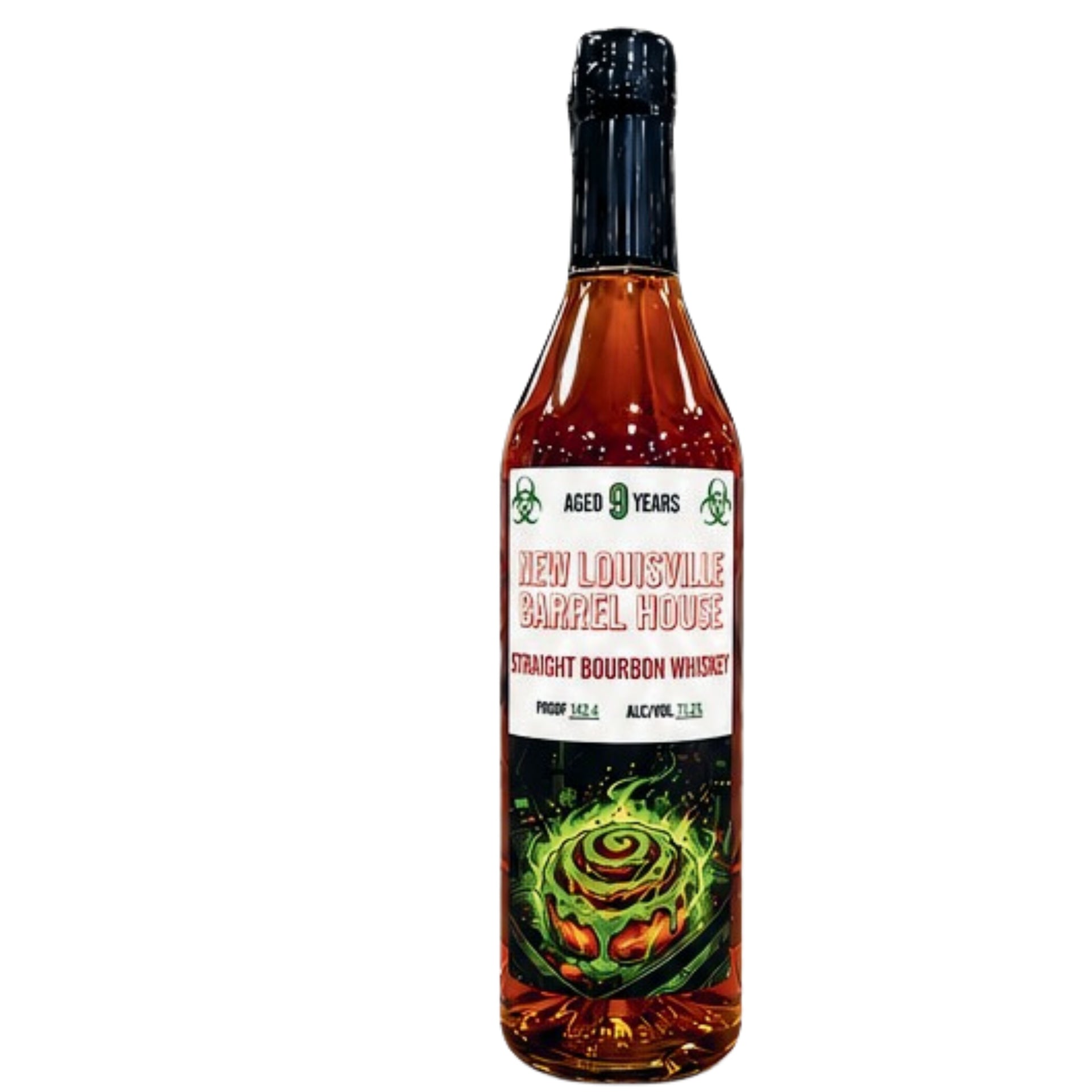 NEW LOUISVILLE BARREL HOUSE BOURBON "CINNABOMB" 142.4PF KENTUCKY 9YR 750ML LIQ
