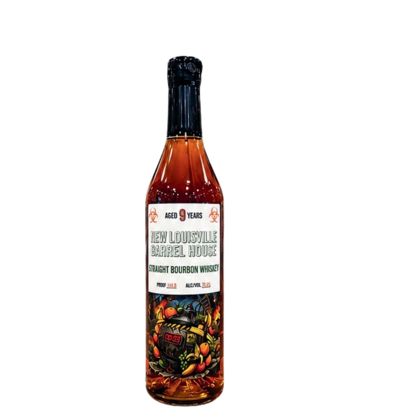 NEW LOUISVILLE BARREL HOUSE BOURBON "FRUIT BOMB" 140.8PF KENTUCKY 9YR 750ML LIQ